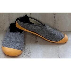 Mahabis Classic Gray Slipper Felted Wool with Attachable Rubber Sole Size 43